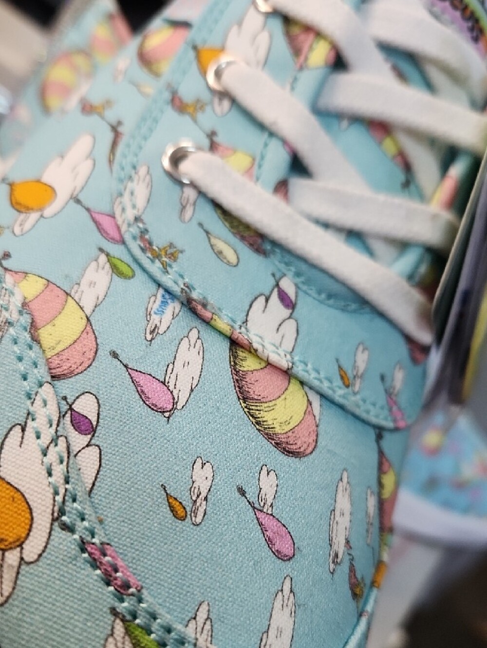 Skechers Light Blue Printed Women's Sneakers - Picture 3 of 6